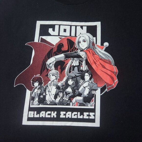Anime Graphic T-Shirt Join Black Eagles Mens XXXL Short Sleeve Black Crew Neck - Picture 3 of 8